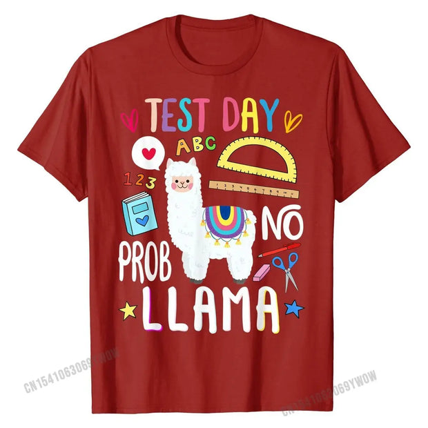 Test Day No Prob Llama Cotton T-Shirt