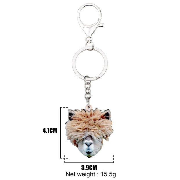 Bonsny Alpaca Llama Keychain - Cute Animal Jewelry for Women/Girls