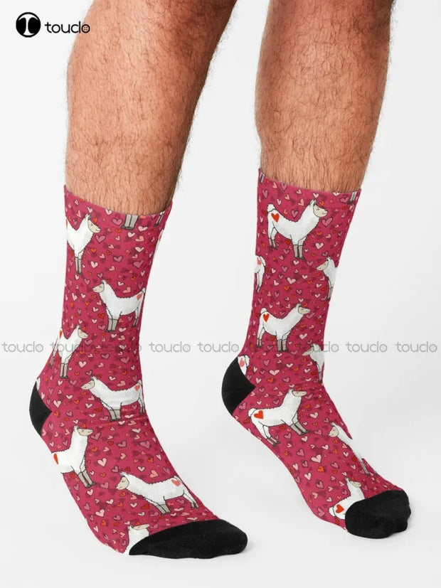 Llama Heart Couple Socks One Size Fits All