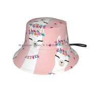 Pink Llama Hearts Design Beanie, Bucket Hat, or Scarf Mask