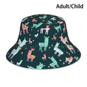 Cute Pastel Llamas Knit Beanie, Bucket Hat, or Scarf Mask