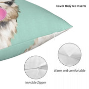 Llama Bubblegum Polyester Throw Pillow Cover