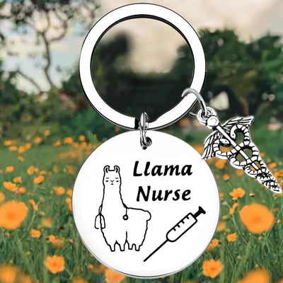 Llama Nurse Gift Keychain Nursing School Graduation Gift