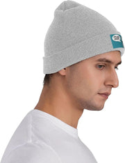 Llama Sunglasses Knit Beanie: Gray Winter Hat for Men/Women, Cozy Warm Stretch Design