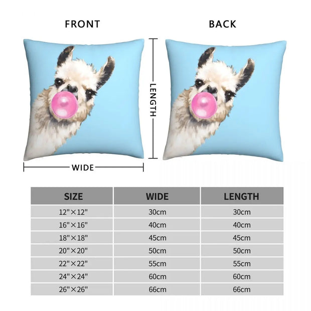 Sneaky Bubblegum Llama Blue Pillowcase