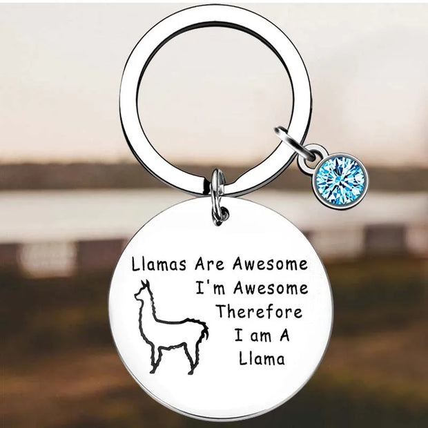 New Funny Llamas Lover Keychain Llamas Are Awesome Pendant Gift