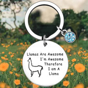 Llamas Lover Keychain: Llamas Are Awesome Pendant Alpaca Gift