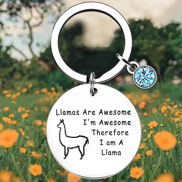Llamas Lover Keychain: Llamas Are Awesome Pendant Alpaca Gift