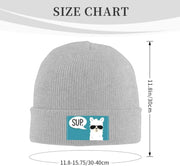 Llama Sunglasses Knit Beanie: Gray Winter Hat for Men/Women, Cozy Warm Stretch Design